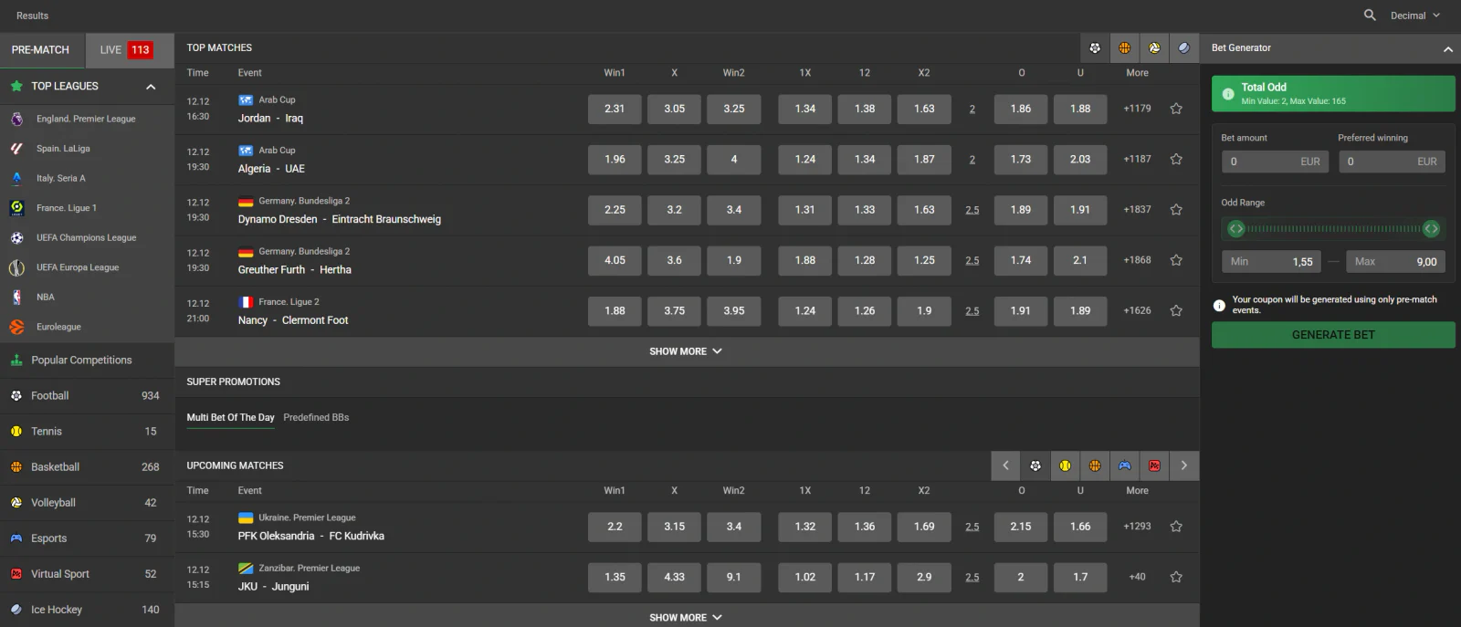 WinBit Casino Sports Betting Experience